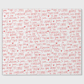 ロマンチックな言葉バレンタインデー ラッピングペーパー (フラット)