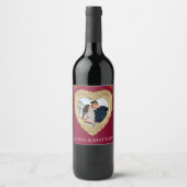 ロマンチックな記念日、婚約結婚、愛 ワインラベル (正面)