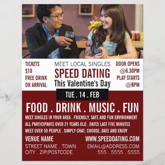 ロマンチックな設定、スピードデートすること広告イベント チラシ (正面)