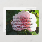 ロマンチックな詩と柔らかいピンクのバラ ポストカード (正面/裏面)