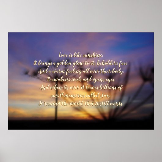 ロマンチックな詩の愛、太陽の説明 ポスター (正面)