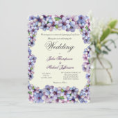 ロマンチックな詩的なライラック水彩花のウェディング 招待状 (スタンド正面)