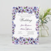 ロマンチックな詩的なライラック水彩花のウェディング 招待状 (スタンド正面)