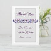 ロマンチックな詩的な薄紫水の色のフローラ サンキューカード (スタンド正面)