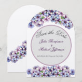 ロマンチックな詩的な薄紫水の色のフローラ 招待状 (正面/裏面)