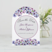 ロマンチックな詩的な薄紫水の色のフローラ 招待状 (スタンド正面)
