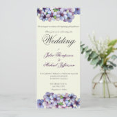 ロマンチックな詩的な薄紫水の色のフローラ 招待状 (スタンド正面)
