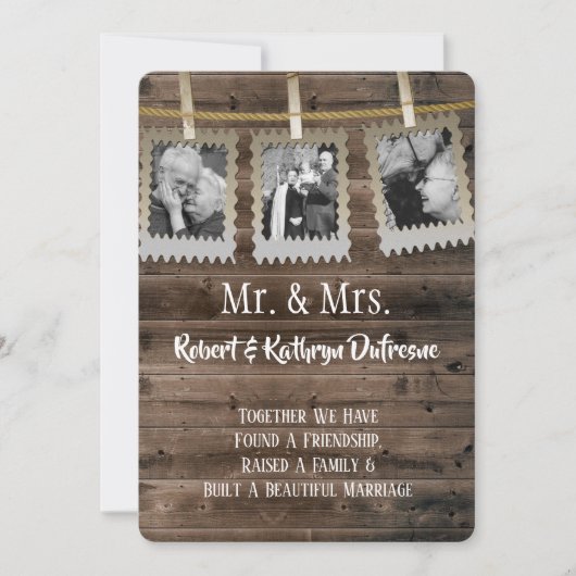 ロマンチックな誓いの更新(写真あり) 招待状 (正面)