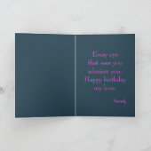 ロマンチックな誕生日がピンクのフローラを願う カード (内部)