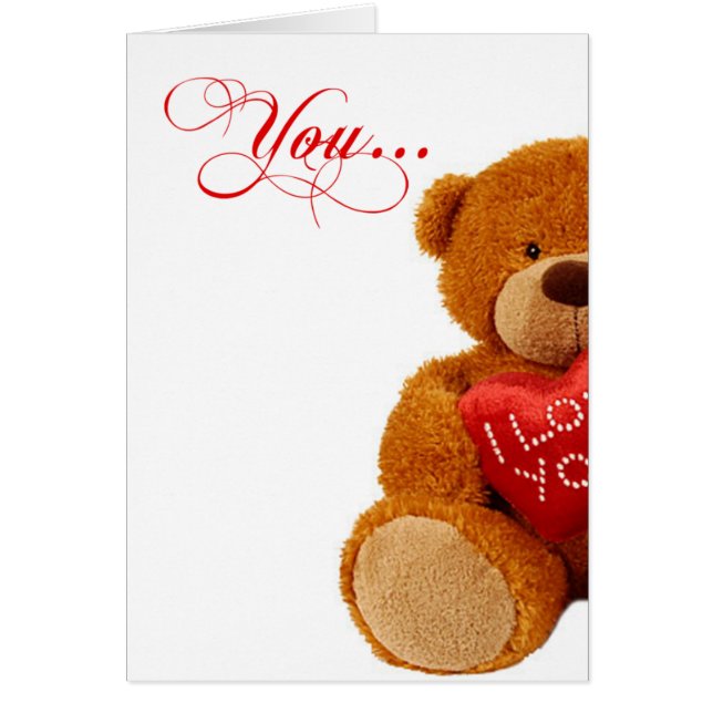 ロマンチックな誕生日のテディー・ベア-私を完了します (正面)