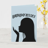 ロマンチックな誕生日キッス カード 彼へ (黄色い花)