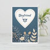 ロマンチックな誕生日招待状のために彼 – Customizabl 招待状 (スタンド正面)