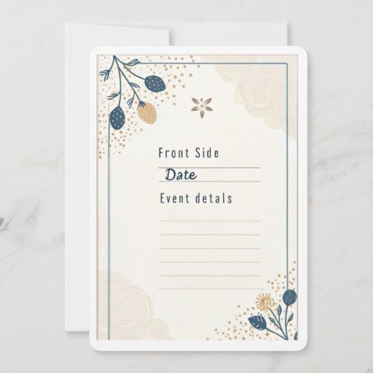 ロマンチックな誕生日招待状のために彼 – Customizabl 招待状 (裏面)