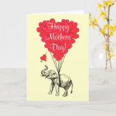 ロマンチックな象の母親の日 カード (黄色い花)