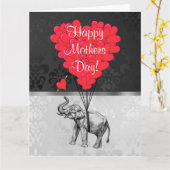 ロマンチックな象の母親の日 カード (黄色い花)