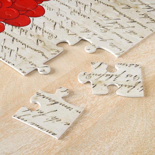 ロマンチックな象及びハートの気球 ジグソーパズル (側面)