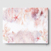 ロマンチックな貝殻とサンゴ　海中の生命　結婚式 ゲストブック (裏面)