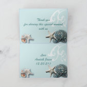 ロマンチックな貝殻のビーチ結婚式のサンキューカード サンキューカード (内部)