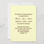 ロマンチックな貝殻の蝶植物の結婚式 招待状 (裏面)