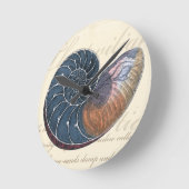 ロマンチックな貝殻 ラウンド壁時計 (傾斜)