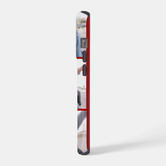 ロマンチックな赤いカップル名3枚の写真バレンタイン iPhoneケース (左側面)