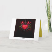 ロマンチックな赤いハートありがとうパーソナライズ カード (裏面)