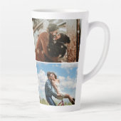 ロマンチックな赤いハートと名前バレンタインデーの写真 カフェラテマグ (右)