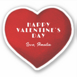 ロマンチックな赤いハートと名前バレンタインデー シール