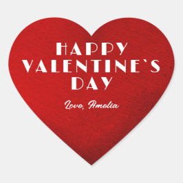 ロマンチックな赤いハートと名前バレンタインデー ハートシール
