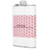 ロマンチックな赤いハートの形をした模様 フラスク (左)