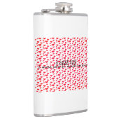 ロマンチックな赤いハートの形をした模様 フラスク (右)