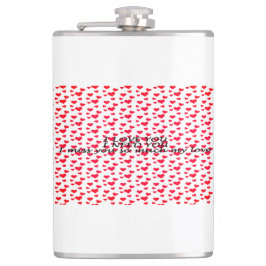 ロマンチックな赤いハートの形をした模様 フラスク