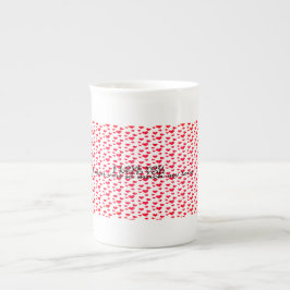 ロマンチックな赤いハートの形をした模様 ボーンチャイナマグカップ