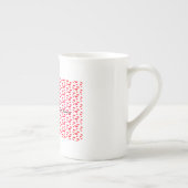 ロマンチックな赤いハートの形をした模様 ボーンチャイナマグカップ (右)