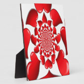 ロマンチックな赤いハートの模様のアートプリント フォトプラーク (側面)