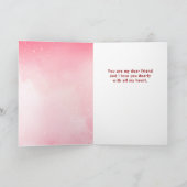 ロマンチックな赤いハートハッピーバレンタインデー シーズンカード (内部)