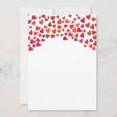 ロマンチックな赤いハートバレンタインデーの写真カード 招待状 (裏面)