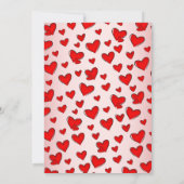 ロマンチックな赤いハートバレンタインデーディナー 招待状 (裏面)