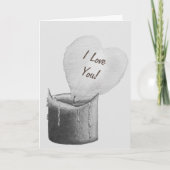 ロマンチックな赤いハート形の炎のロウソクの愛を熟知 カード (正面)