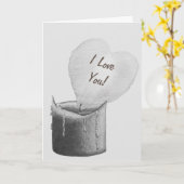 ロマンチックな赤いハート形の炎のロウソクの愛を熟知 カード (黄色い花)