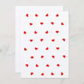 ロマンチックな赤いハート空白のグリーティングカード (正面/裏面)