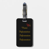 ロマンチックな赤いハート&レッドローズパーソナライズド ラゲッジタグ (裏面縦)