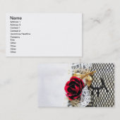 ロマンチックな赤いバラおよび結婚式のガーター 名刺 (正面/裏面)