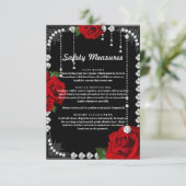 ロマンチックな赤いバラとダイヤモンドの安全対策 招待状 (スタンド正面)