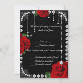 ロマンチックな赤いバラとダイヤモンドの応答カード 招待状 (正面)