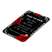 ロマンチックな赤いバラとダイヤモンドは日付を保存 マグネット (左側)