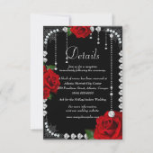 ロマンチックな赤いバラとダイヤ結婚モンドの詳細 招待状 (正面)