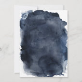 ロマンチックな赤いバラとネイビーの水彩画 ウェディング 招待状 (裏面)