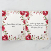 ロマンチックな赤いバラと谷の結婚リリー カード (内部)