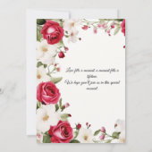 ロマンチックな赤いバラと谷の結婚リリー 招待状 (裏面)